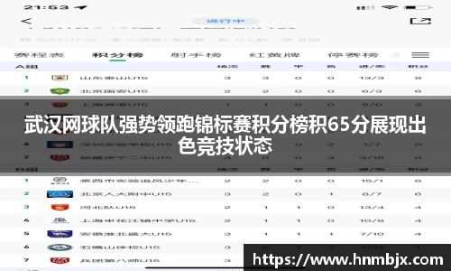 武汉网球队强势领跑锦标赛积分榜积65分展现出色竞技状态